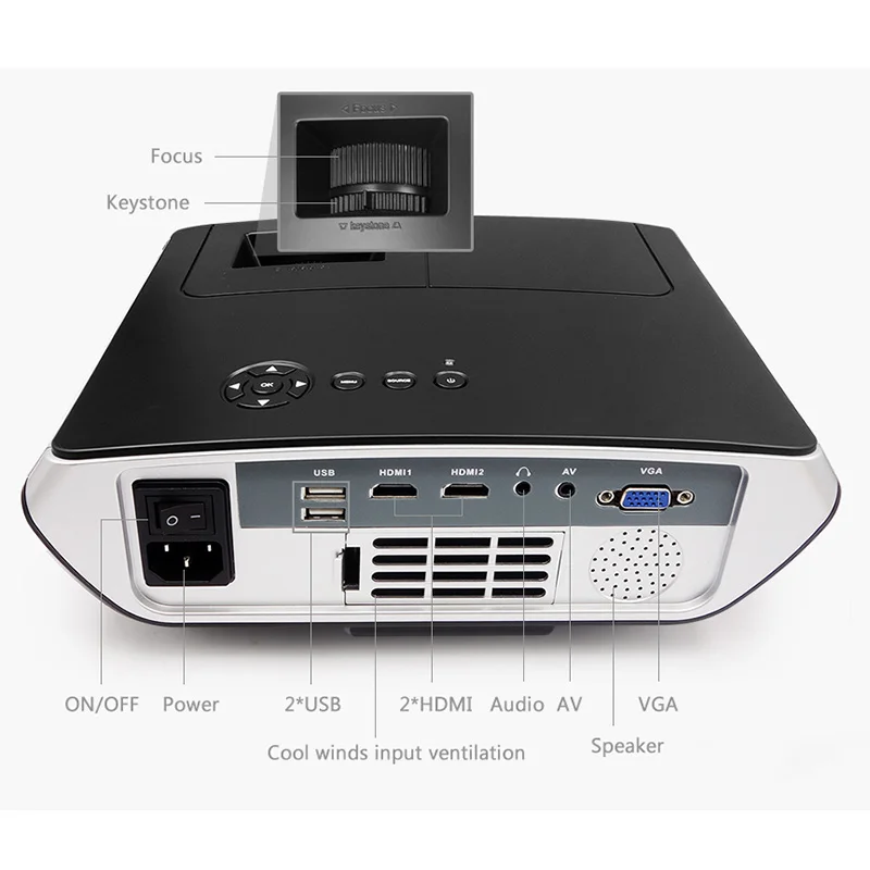 Rigal проектор RD803 LED 2000 люмен 3D домашний кинотеатр LCD видеоприставка HDMI VGA USB|hd led|tv home