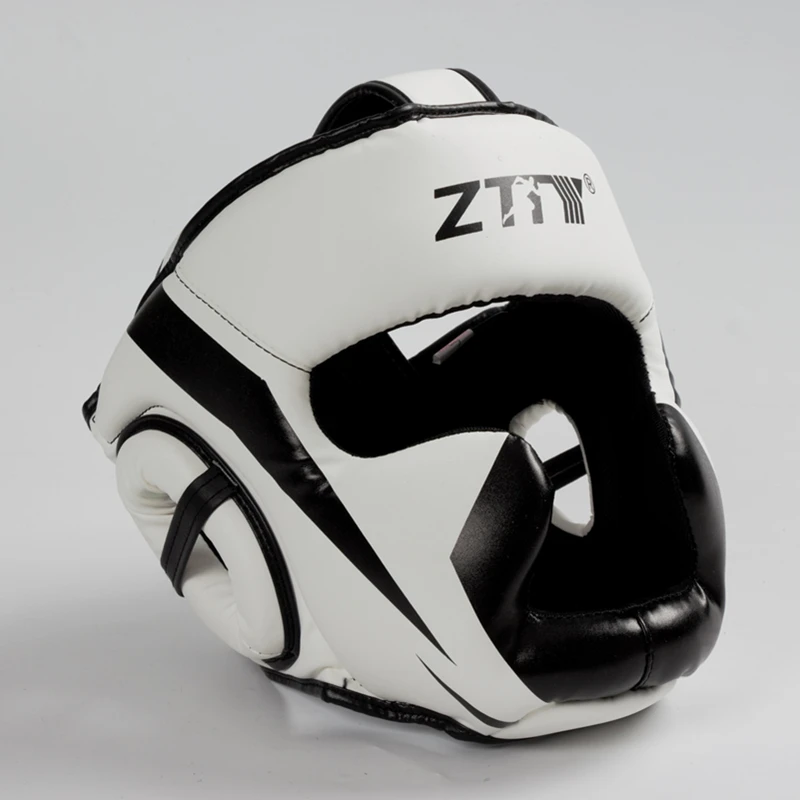 Полностью покрытый боксерский шлем Муай Тай из искусственной кожи тренировочный спарринг боксерский головной убор оборудование ММА безопасная посадка для мужчин и женщин