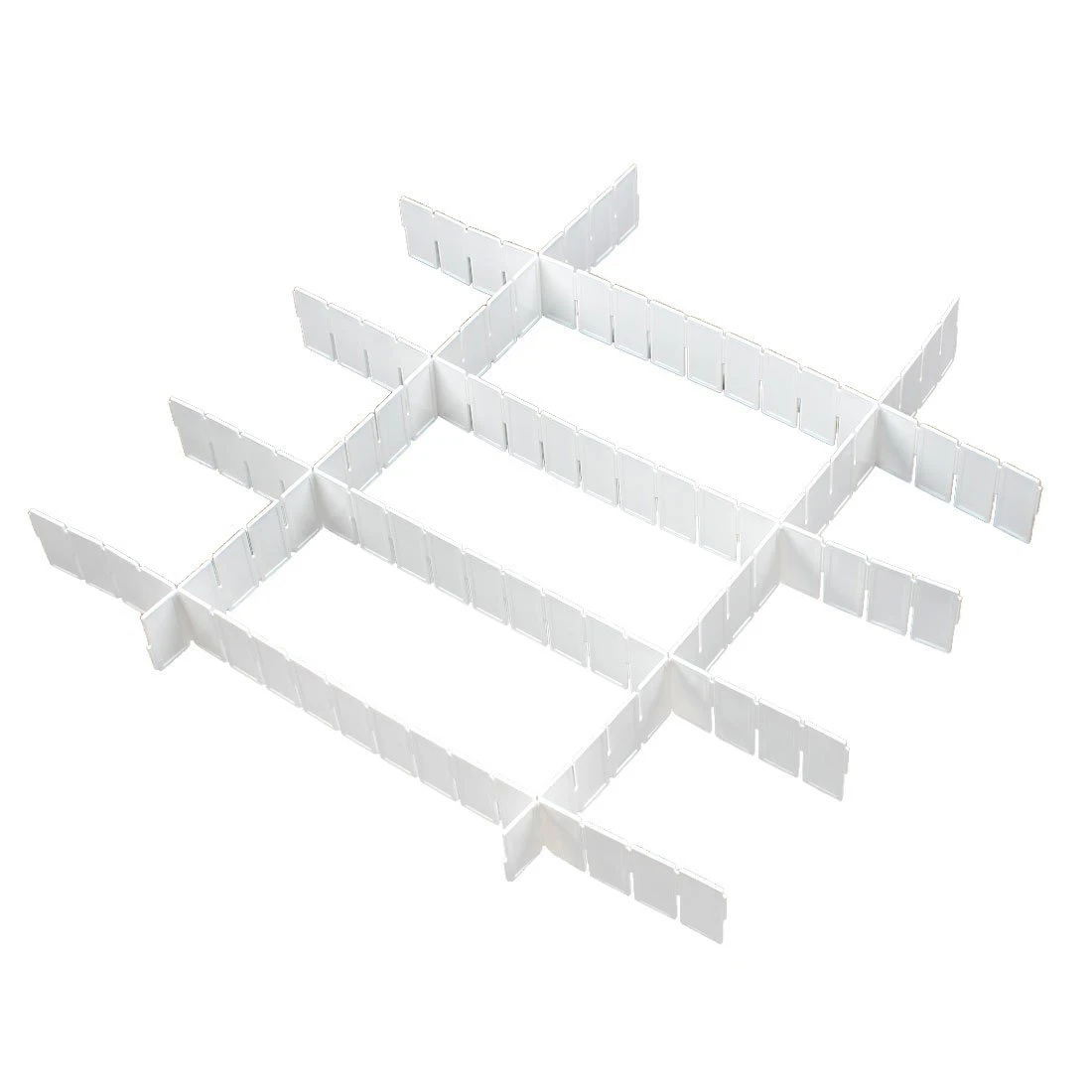 White Plastic DIY Grid Drawer Divider Storage Organizer for Homein