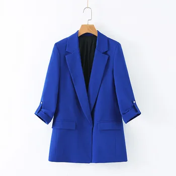 

2019 za actumn women's fashion jacket long sleeve causal outwear office lady pockets coat for female's