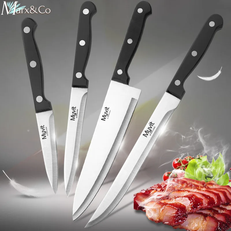 Kitchen Knife 3.5 5 8 8 inch Japanese Chef knives High Carbon 3CR13 420C Stainless Steel Set Meat Cleaver 4 Piece Cook Tool Set Kitchen Knife 3.5 5 8 8 inch Japanese Chef knives High Carbon 3CR13 420C Stainless Steel Set Meat Cleaver 4 Piece Cook Tool Set