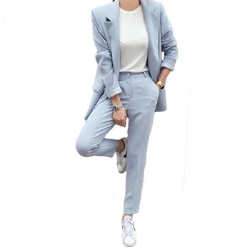 

Newest Winter Spring Elegant Office Lady Business Suits Female Two Piece Sets Femme Long Sleeve Jacket and Trouser suits
