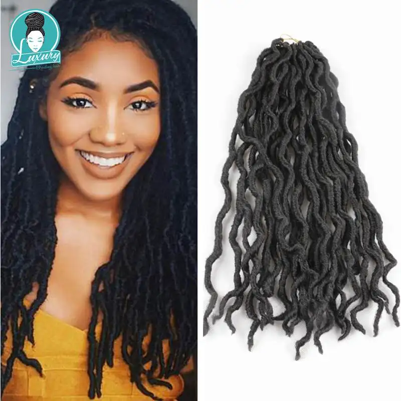 Роскошные плетеные Омбре 2" 24 корня Faux Locs Curly волнистые вязанные косички синтетические страшные богемные цыганские Локи накладные волосы