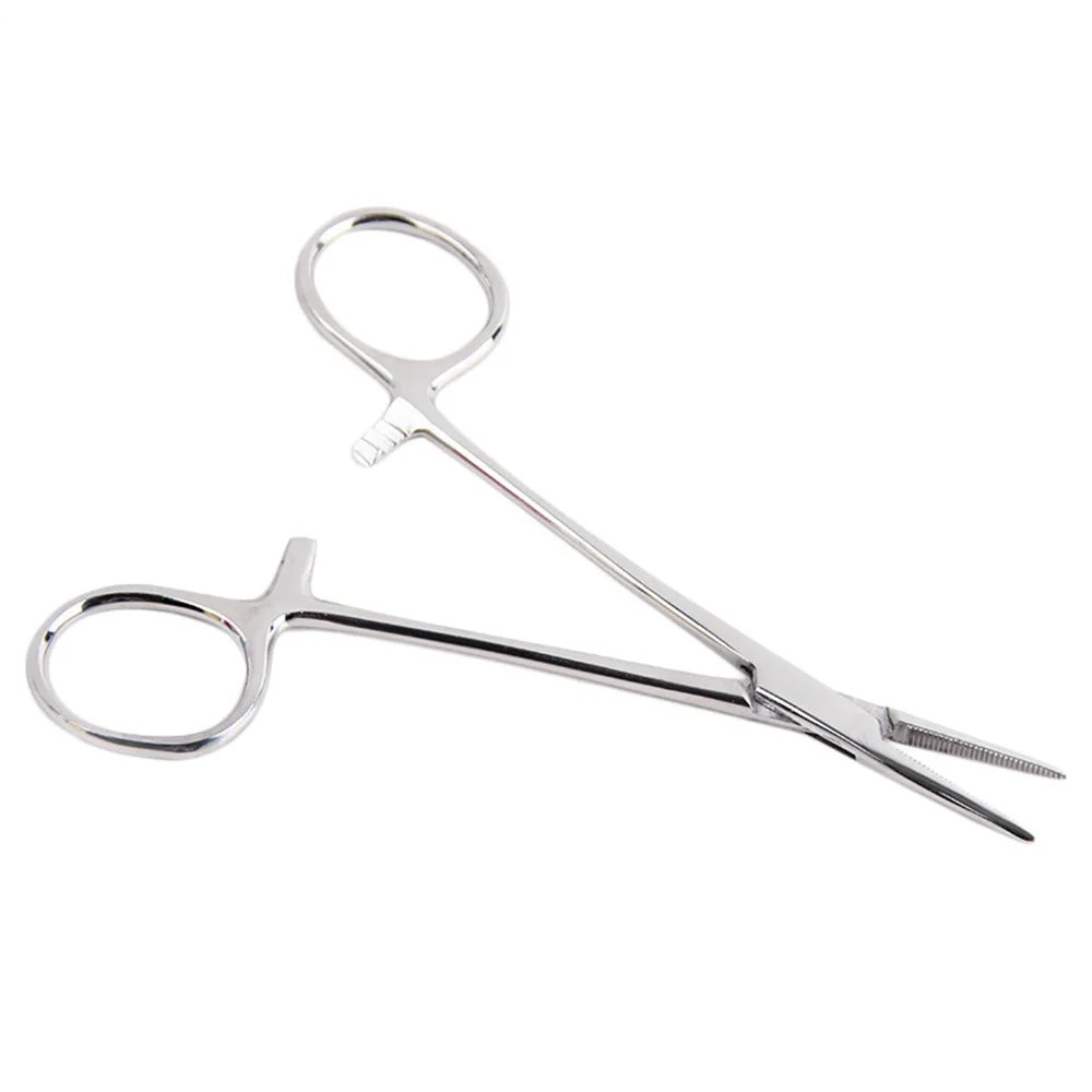 

1 PCS Fishing 12.5CM Stainless Steel Straight Tip Hemostat Locking Clamps Forceps Beauty Makeup Tools Eyebrow Tweezers