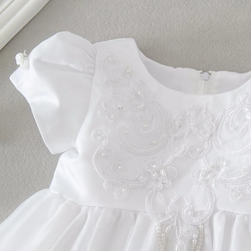 Для маленьких девочек на крестины платья+ шапочка+ накидка Vestidos Infantis принцессы Свадебная вечеринка кружевное платье для новорожденных крещение 3 шт