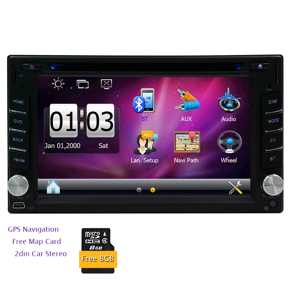 

6.2" Touch Screen Car Radio 2 Din 2din In Dash Auto audio CD DVD Player Stereo bluetooth USB SD GPS Rear View Camera autoradio