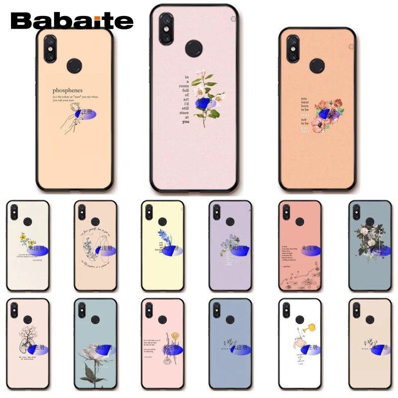 

Babaite Art Aesthetic Flower Word Quotes Pattern Phone Case for Xiaomi MiA1 A2 lite F1 Redmi 4X 5Plus S2 Note7 Redmi Note4
