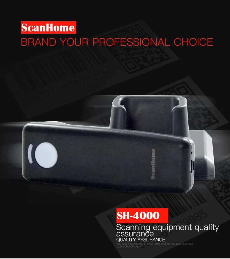 Scanhome sem Fio Base de Carregamento sem Fio Rs232 sem Fio Barcod Scanner 433 hz Sh-4000 1d 2d Usb 15 base de carregamento sem fio usb rs232 sem fio 433 hz sh-4000