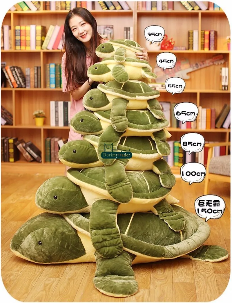 Dorimytrader large animal tortoise plush toy huge cartoon turtle pillow sofa tatami Xmas gift decoration DY61833 (5)