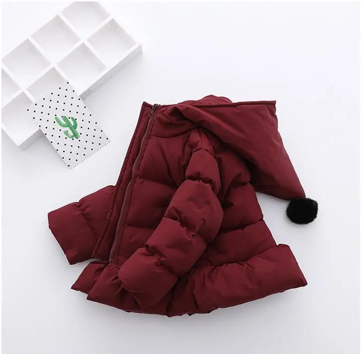 Детская куртка, зимняя куртка для девочек, пальто, красная модная детская парка с капюшоном, детская одежда, бутики