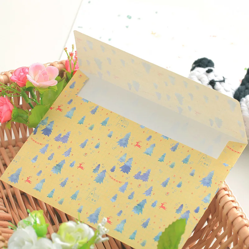 4 Pcs Novelty Gift Paper Envelopes Small Fresh Pattern Envelope For Scrapbooking Letter Message Card Paper Stationary Cheap Sales Paper Envelopes