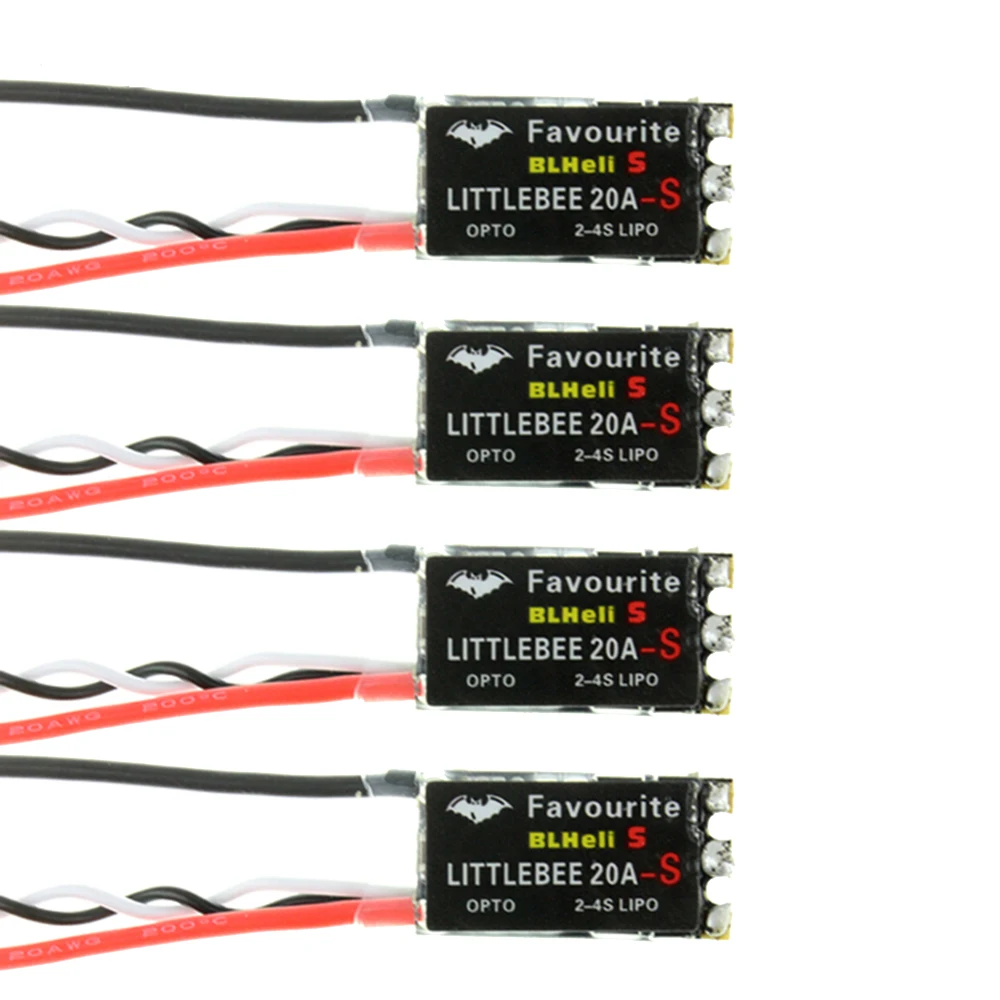 4 шт. FVT LittleBee 20A-S 20A S ESC BLHeli_S BLHeli OPTO 2-4S поддерживает Mulitshot OneShot125 Oneshot42 Мультикоптер |
