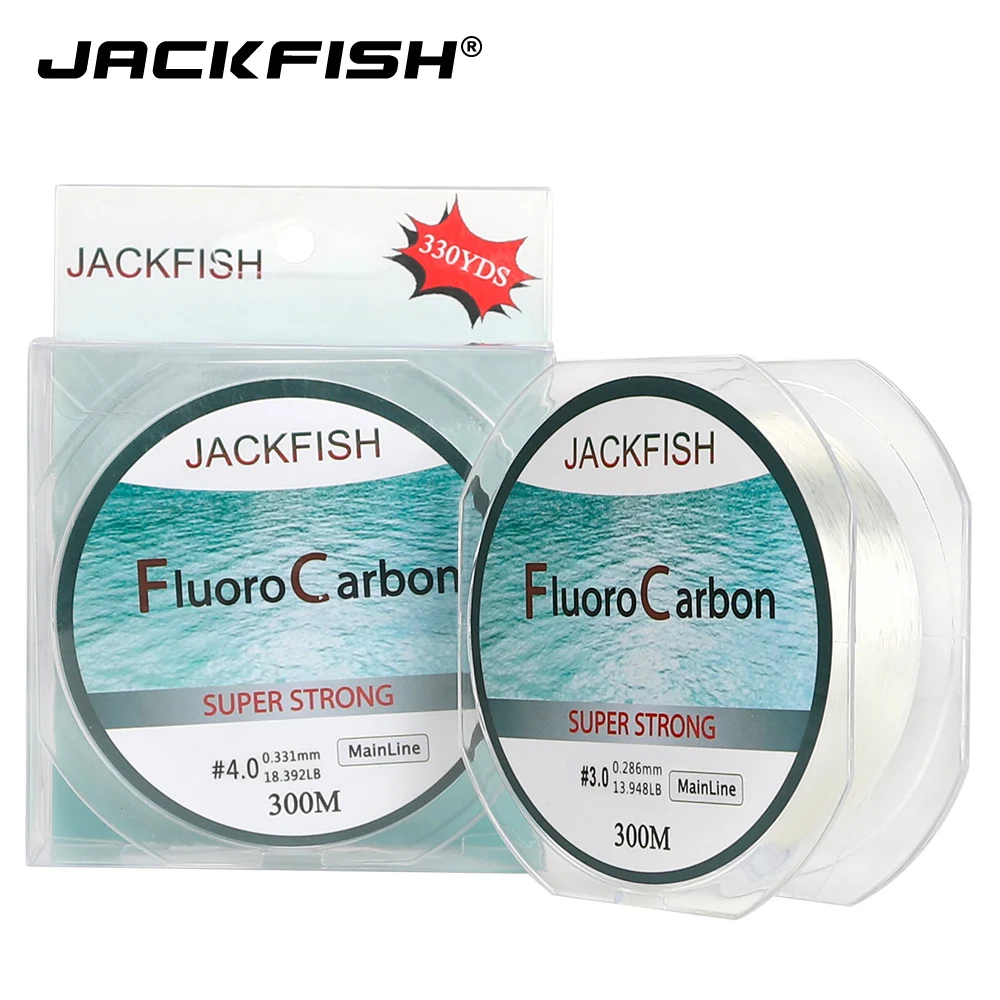 JACKFISH 300 M فلوريد خيط صنارة الصيد 4-32LB الكربون الألياف زعيم خط صنارة صيد السمك بذبابة الصيد الصناعية pesca