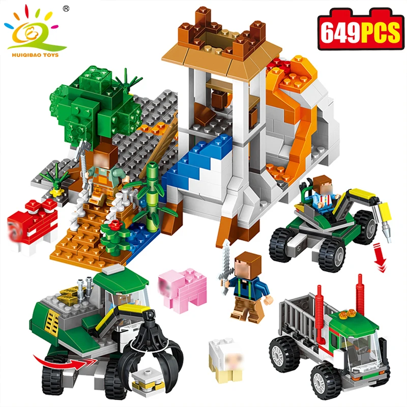 

My World 649+pcs Minecrafted Action Figures Building Blocks Compatible Legoed Minecrafted City Enlighten Bricks For Children