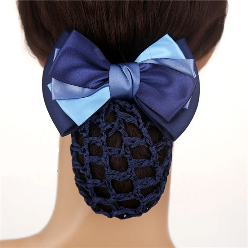1 Pcs Satin Bow Barrette Work Lady Hair Clip Cover Women Fashion