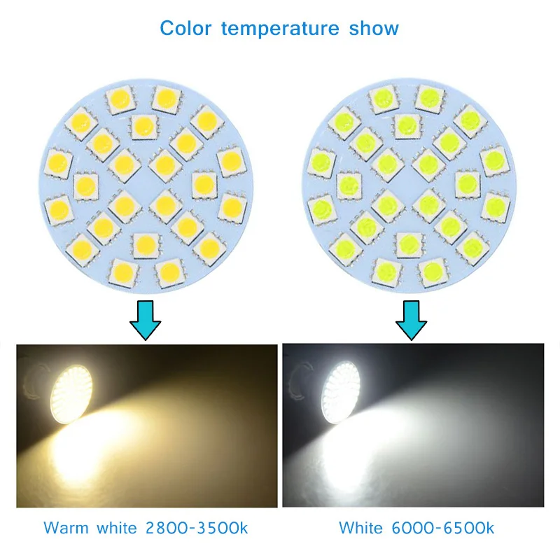 

Newest 10Pcs/Lot LED Corn Light Bulb 110/220V 24LED SMD5050 480LM White/Warm White Lamp Head --