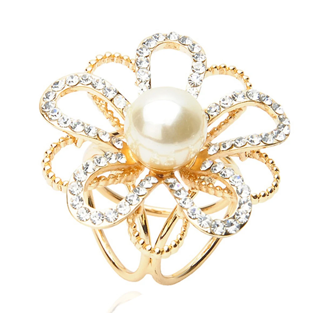 

1x Women Scarf Ring Clip Buckle Scarf Clip Flower Buckle Holder Scarf Jewelry