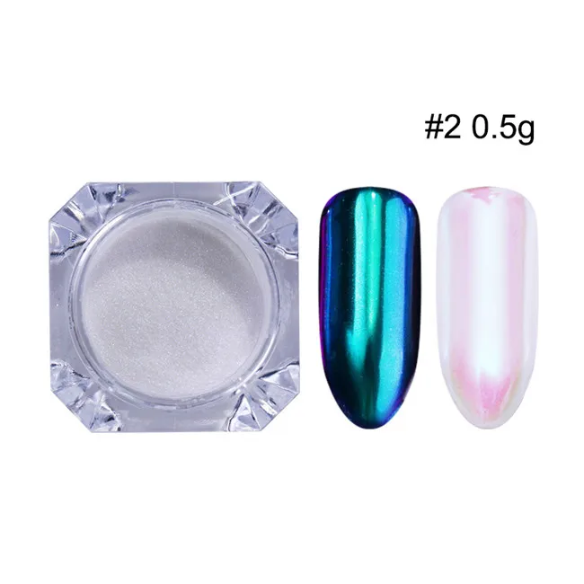 1 коробка Аврора неоновый жемчуг-Хамелеон в виде ракушки блеск для ногтей зеркальный пигмент для ногтей Пудра украшения для ногтей - Цвет: 0.5g Color2