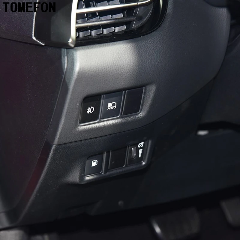 

TOMEFON For Toyota CHR C-HR 2016 2017 2018 ABS Matte Headlight Button Adjust Switch Cover Frame Car Styling Accessories 2Pcs/Set