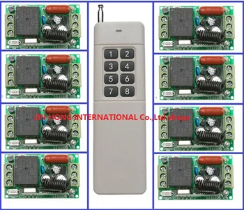 

Free Shipping 8CH 220V light switch ON/OFF Digital Wireless Radio RF Wireless Remote Control Switch System