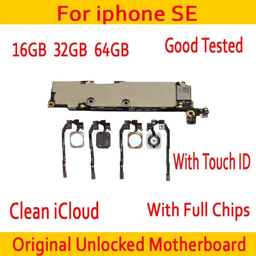 Заводская разблокированная материнская плата для iphone SE с сенсорным ID/без Touch ID для iphone SE материнская плата с полными чипами