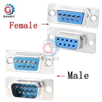 

10PCS RS232 DB9 Serial VGA 9 Pin Female 2 Rows Solder Type Plug D-SUB Male Plug Socket Connector