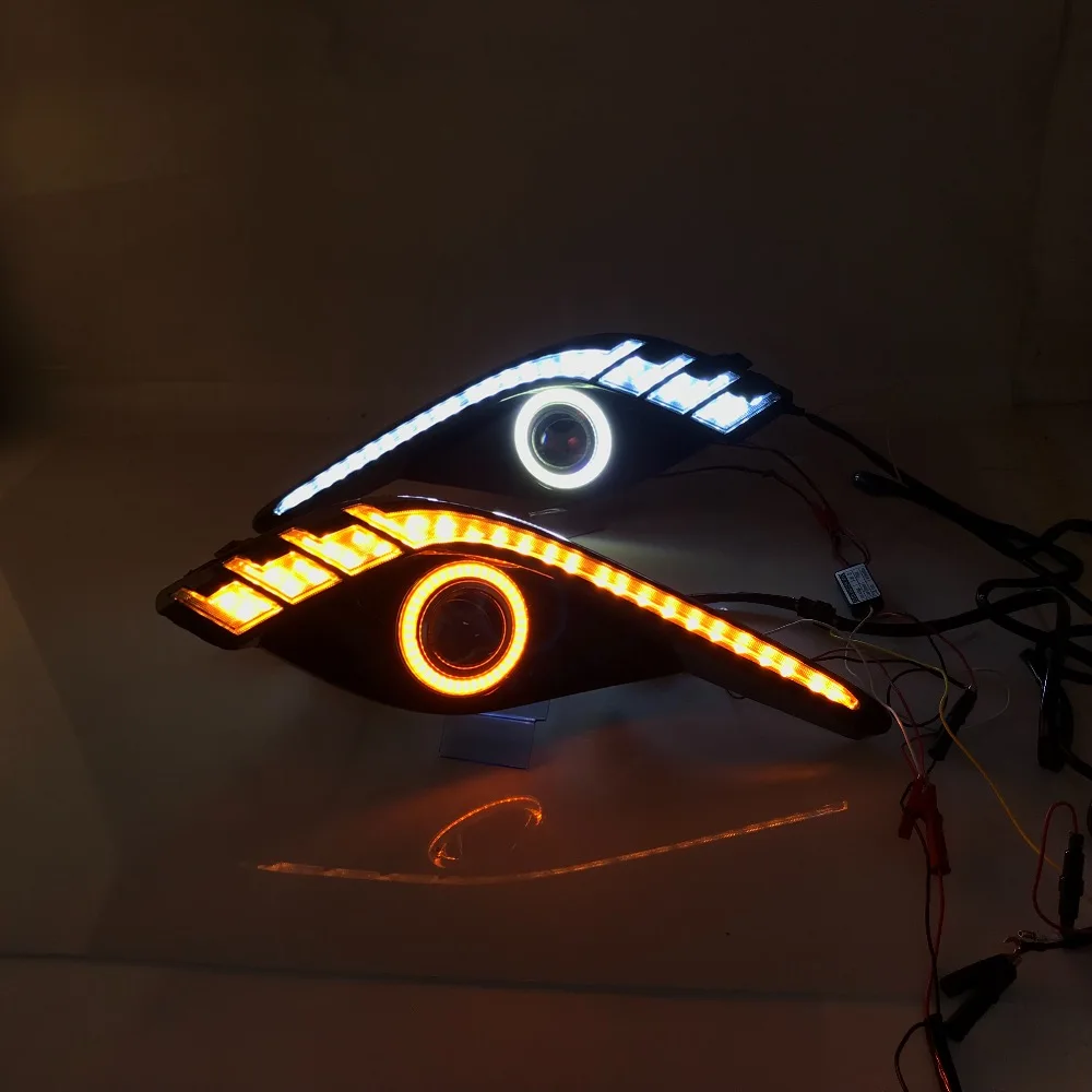 RQXR противотуманная фара вождение свет в сборе для Mazda 6 atenza cob angel eye светодиодные дневные ходовые огни сигнал поворота синий ночной режим
