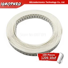 100 шт. 10 мкФ X5R ошибка 10% 16V 1206 106 smd конденсатор с алюминиевой крышкой