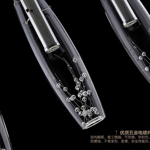  Restaurant pendant lights modern minimalist crystal pendant lamp three dining room lamp LED dining  - 32692679365