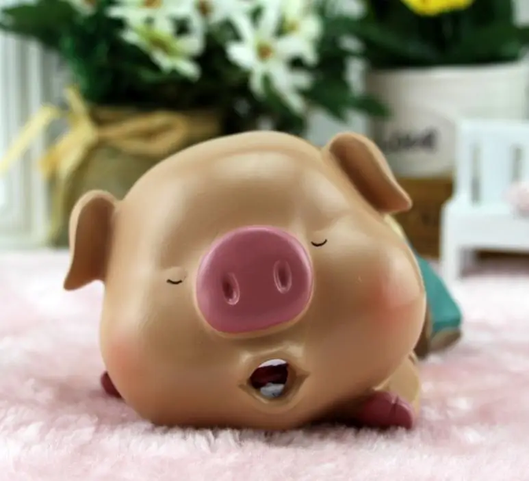 creative cartoon sleeping pig