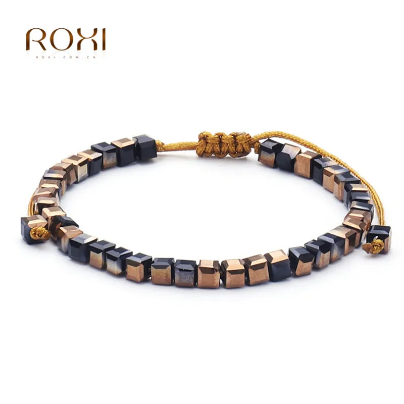 Квадратные хрустальные бусины Браслеты и браслеты Эластичный Bijoux Браслеты mujer очаровательные Браслеты для Для женщин браслет Модные украшения Z4 - Окраска металла: 5