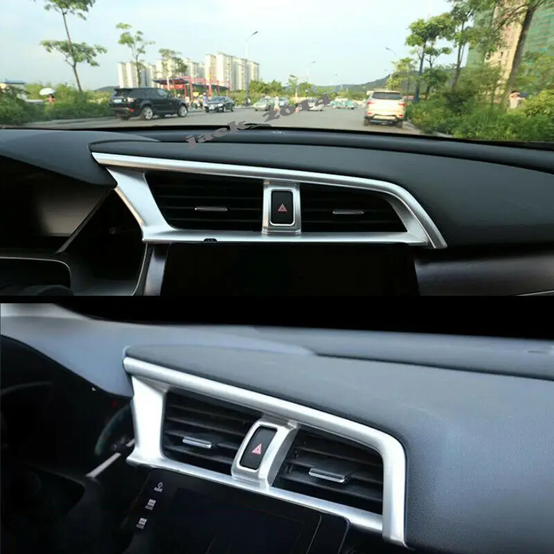 ABS хром шаблон приборной панели воздуха AC Vent Обложка для 10th Honda Civic Sedan