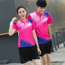 2 шт. Бадминтон рубашка Для мужчин и Для женщин бадминтон трикотаж молодежи Настольный теннис Костюмы комплекты тренировок с воротником пользовательские