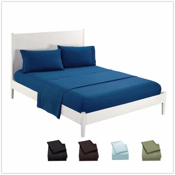 

4pcs/set Classic Solid Brushed Microfiber Soft Shams Fitted Sheet Bed Sheet Mattress Cover Protector Bedspread Coverlet Sets