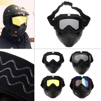 

Motocross Goggles Dust Mask Face Glasses With Detachable Motorcycle Glasses New