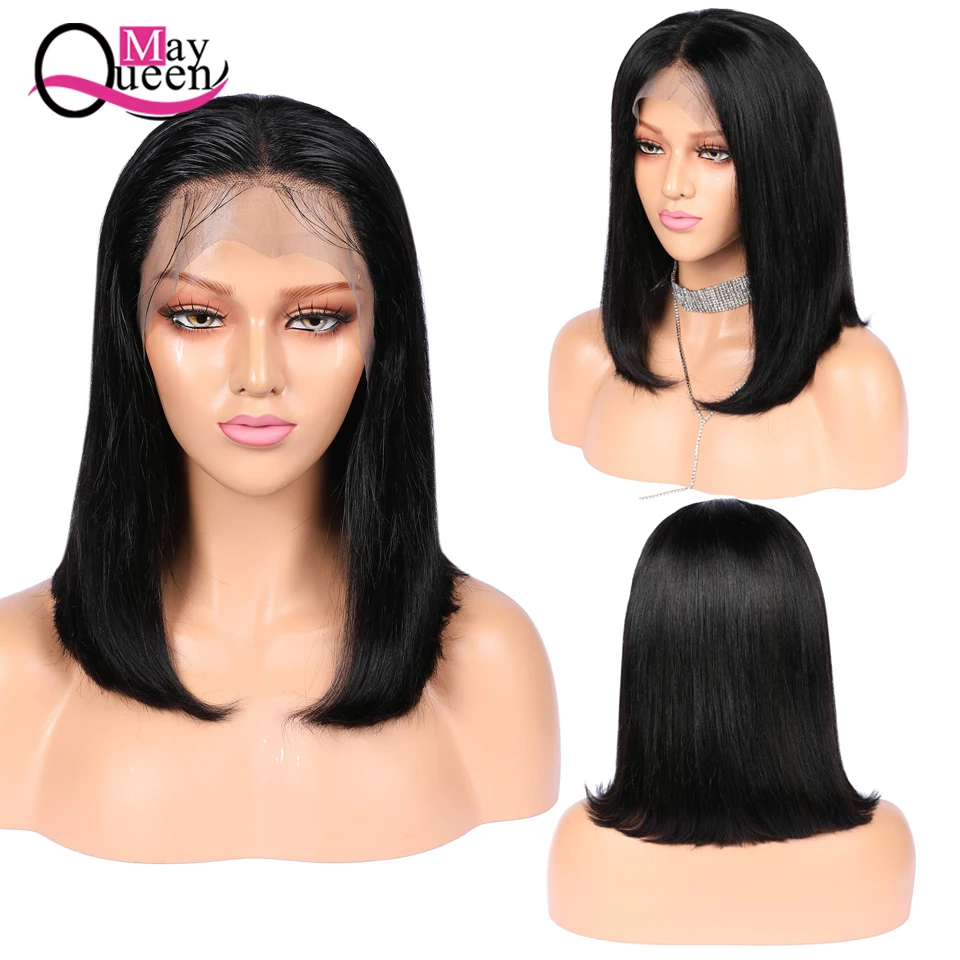 13x4 Short Lace Frontal Human Hair Bob Wigs XYHair Brazilian Remy Hair Straight Lace Front Wig for Women Pre Plucked Hairline