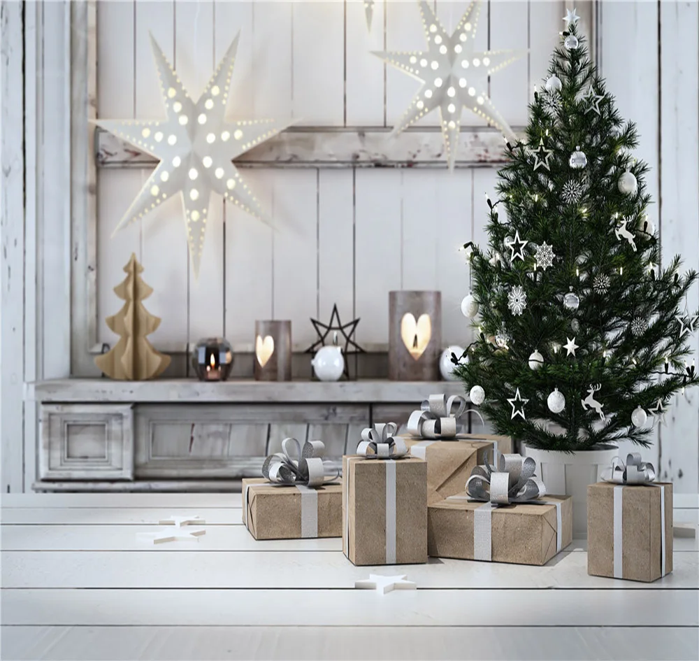 Aliexpress Buy LB Polyester & Vinyl Christmas Tree Gifts White hexagonal decorative lights Child graphy Background Studio Backdrop from