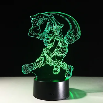 

TouHou Project Kirisame Marisa 3D Led Night Light Color Changing Table Lamp USB Acrylic For Xmas Gift