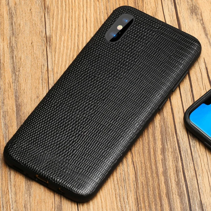 

Natural Leather Lizard pattern case for iPhone X XS XSMax XR 8 7 6 6S 5 5S SE 360 protection products CASE For 8 Plus 7 Plus