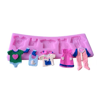 

VOGVIGO Hot Selling Pop 3D Baby Clothes Shower DIY Silicone Mould Fondant Kitchen Cake Decorating for Chocolate Baking Tools