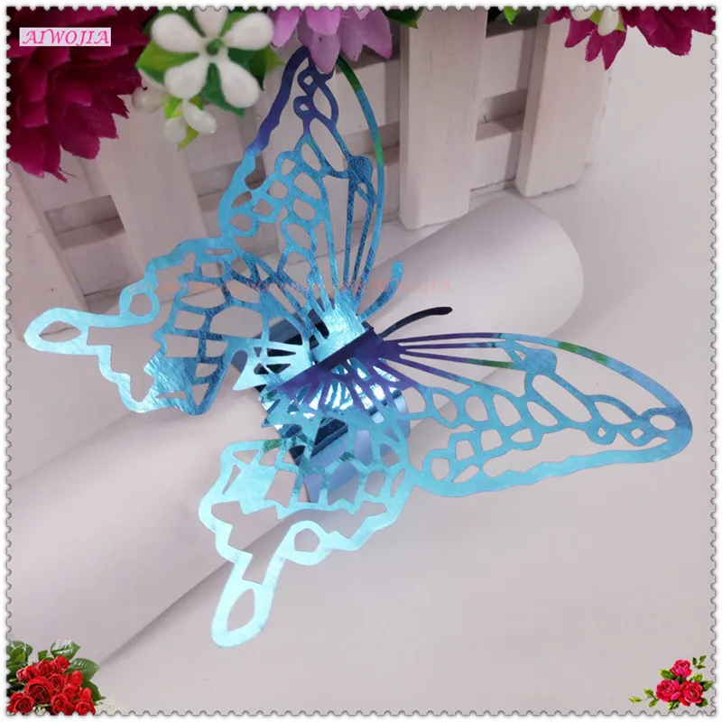 100Pcs Napkin Buckle Laser Cut Butterfly Shape Napkin Rings For Wedding Decoration Table Decoration Wedding Supplies 9ZSH093