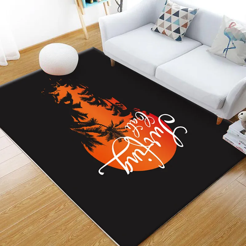 

Honlaker Mediterranean Style Art Carpet Home Living Room Large Carpet Decoration Non-slip Coffee Table Floor Mat Bedroom Rug