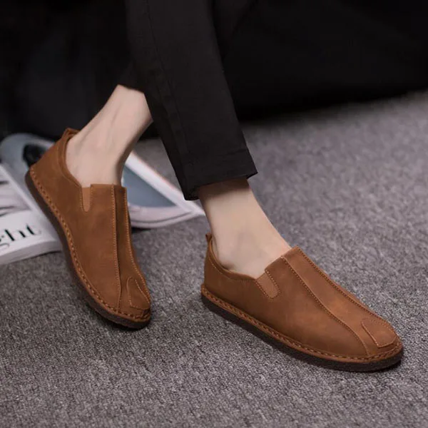 Khaki Loafers YIGER/Новинка; мужская повседневная обувь; лоферы; обувь в горошек; дышащие туфли; Повседневная обувь; однотонные слипоны; 0043 - Цвет: Khaki Loafers