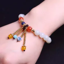 Браслет из натурального Нефритового белого нефрита 1296