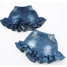 Джинсовые шорты для девочек; штаны; детская одежда; летние детские брюки с юбкой; милые модные шорты с хвостом; Штаны для маленьких девочек; повседневные брюки