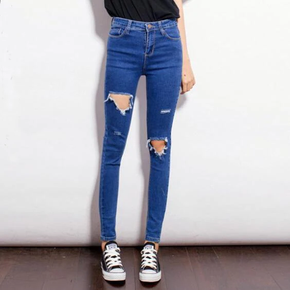 2016 Women Long Denim Jeans Female 