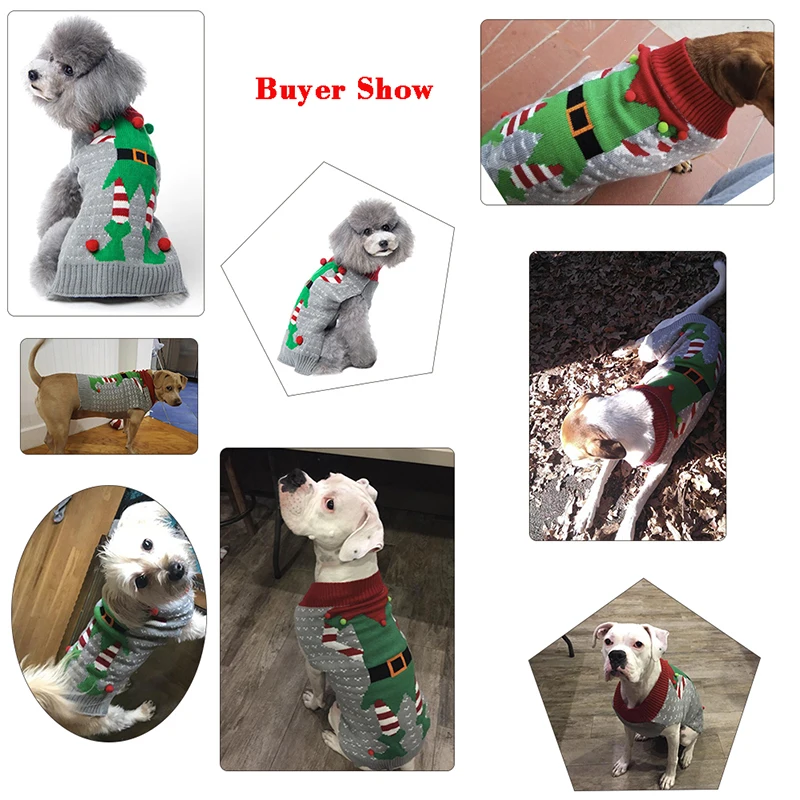 DOGGYZSTYLE Рождественская одежда для домашних животных свитер с оленем пальто