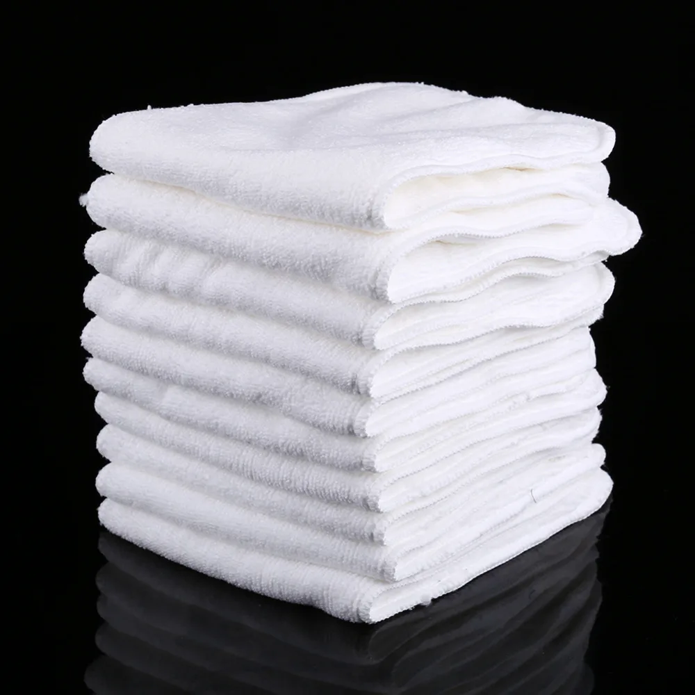 

10Pcs Washable Reuseable Baby Cloth Diapers 3 layers Nappy Inserts Microfiber Soft Cloth Adults Diaper Pad