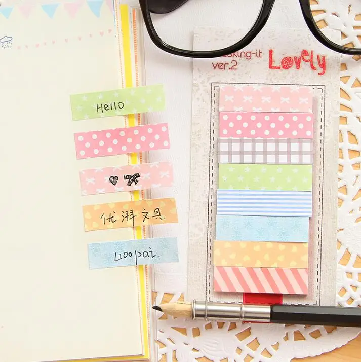 

Fresh Countryside Style Self-Adhesive Memo Pad Sticky Notes Bookmark School Office Supply