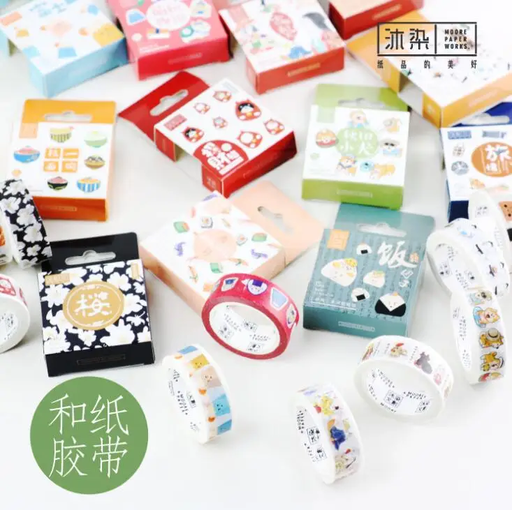 

15MM*7CM Fortune Cat Cherry Blossoms Sushi Washi Tape DIY Scrapbooking Sticker Label Masking Craft Tape
